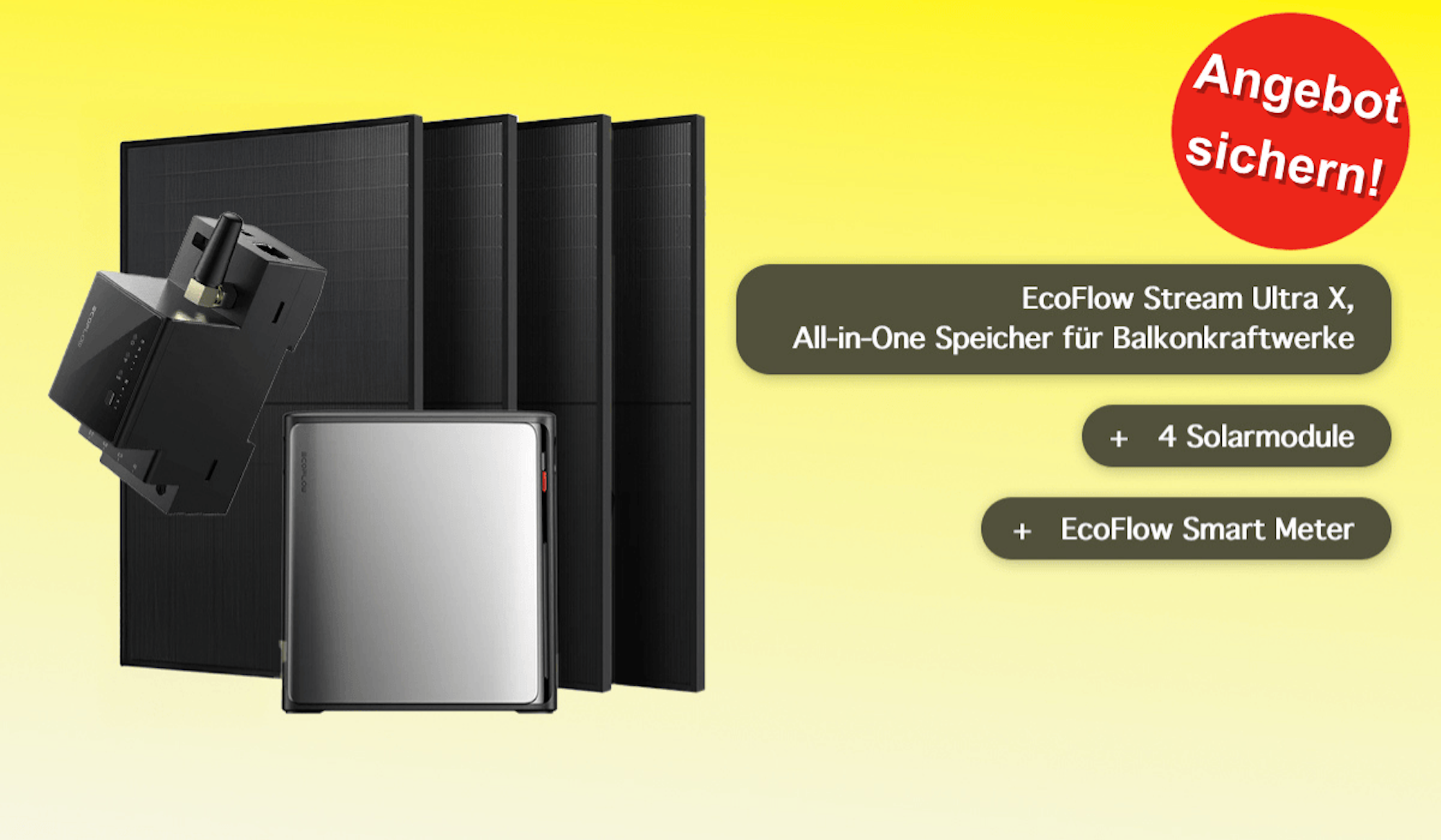 EcoFlow Stream Ultra X All-in-One-Speicher mit Solarpanels im Angebot