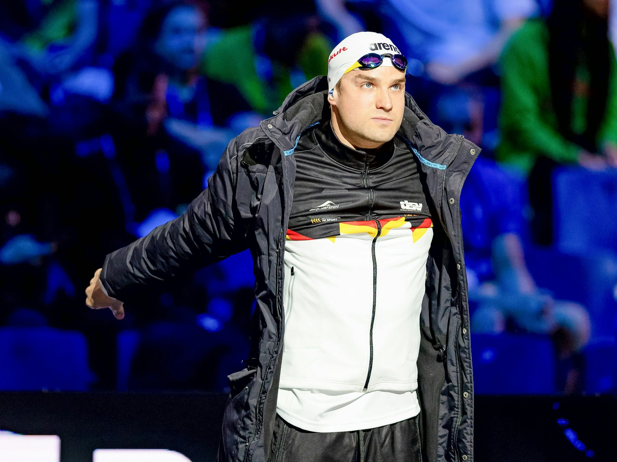 Marius Kusch vor einem Rennen über 50 Meter.