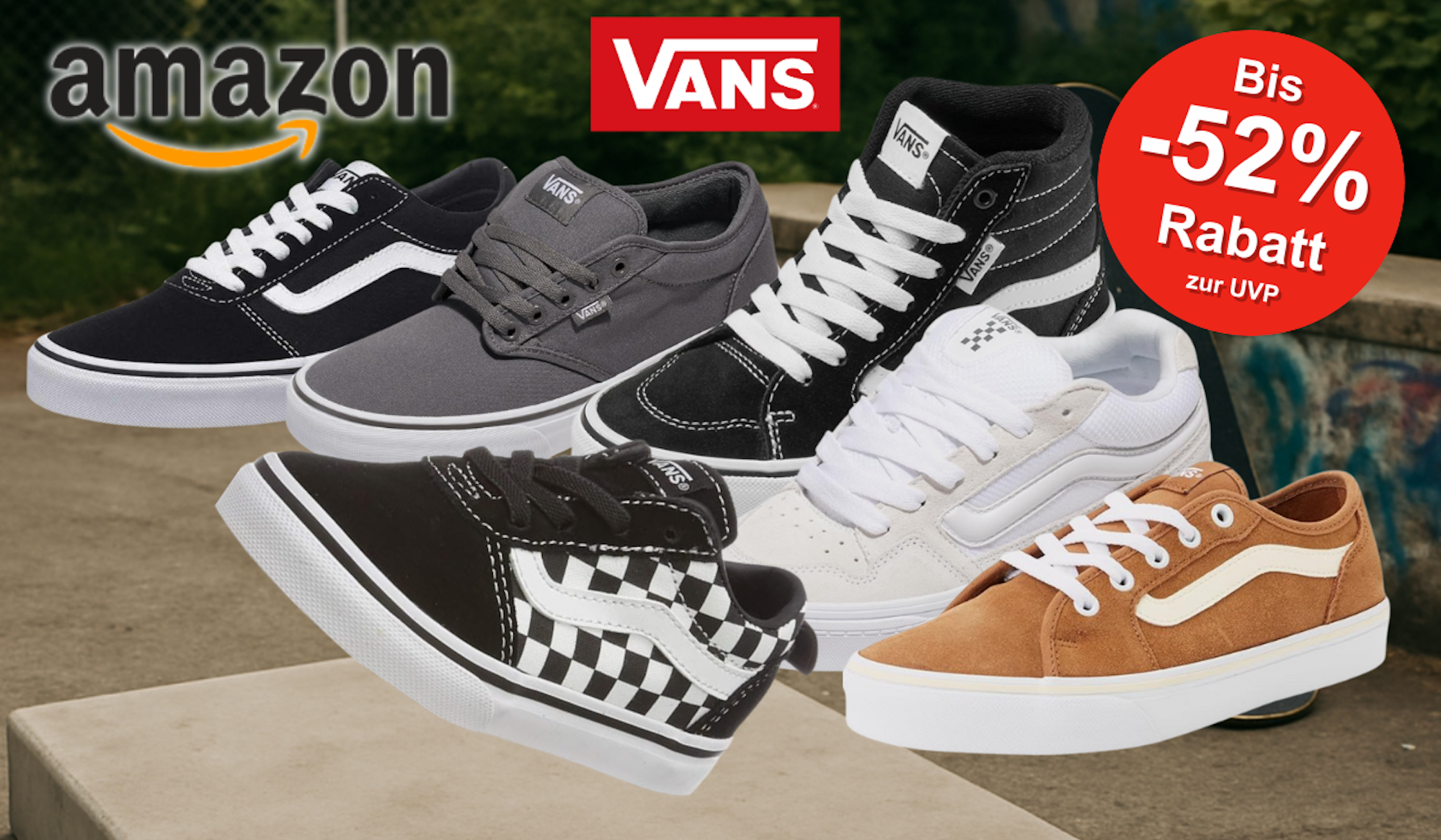 Vans Sneaker Modelle wie Vans Ward, Brooklyn oder Filmore in verschiedenen Designs und Farben.