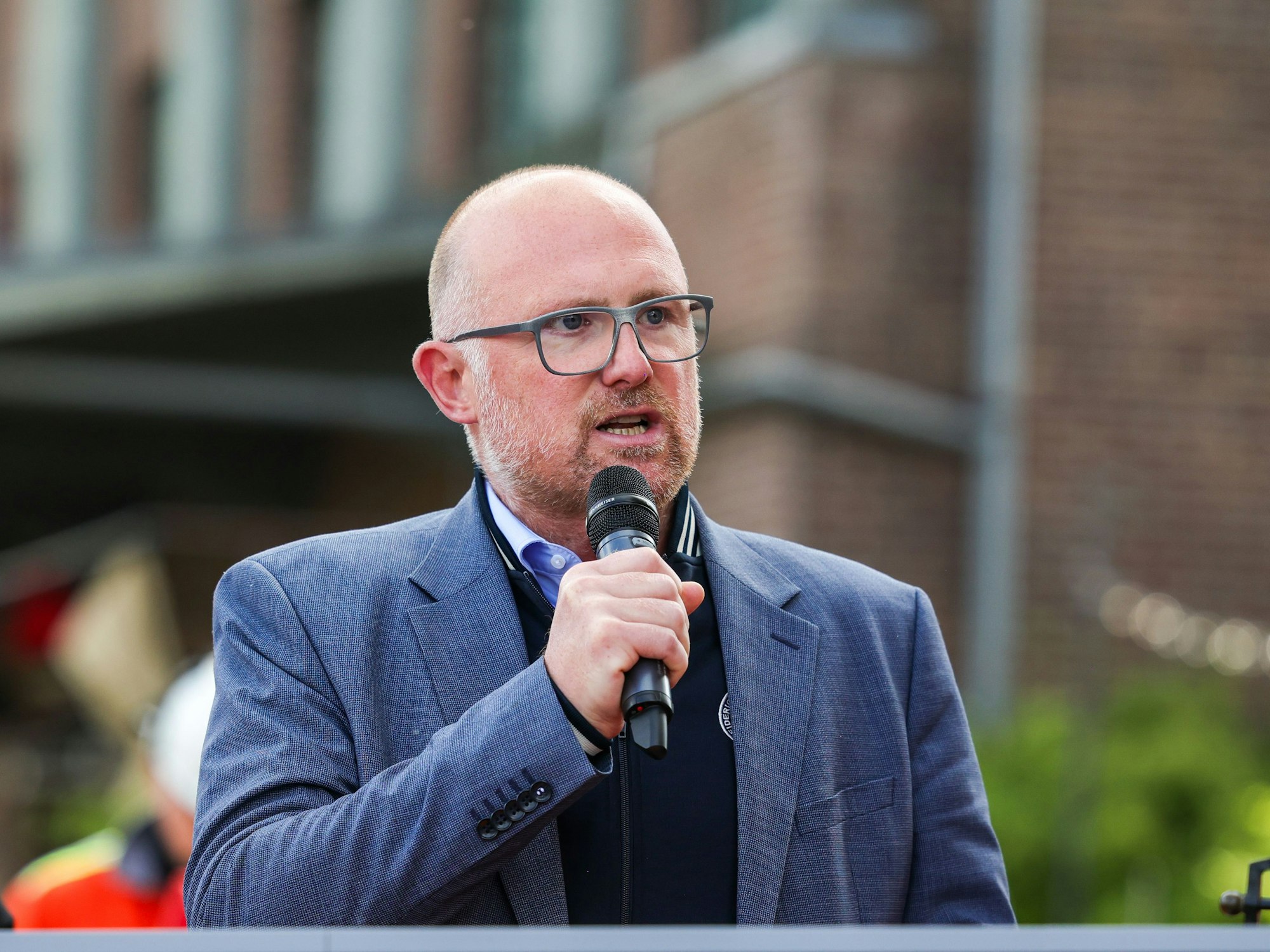 Sören Link (SPD), Oberbürgermeister der Stadt Duisburg, auf einer Veranstaltung der IG Metall.