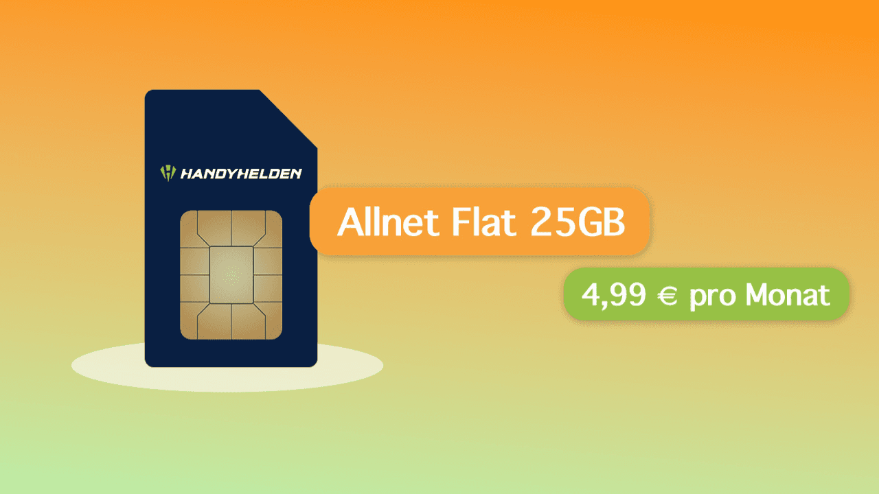 Sim-Karte von Handyhelden mit Text-Infos zum Tarif.