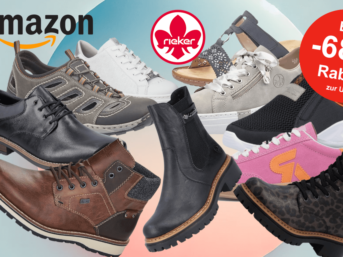 Auf dem Bild sind unterschiedliche Rieker Schuh Modelle zu sehen.