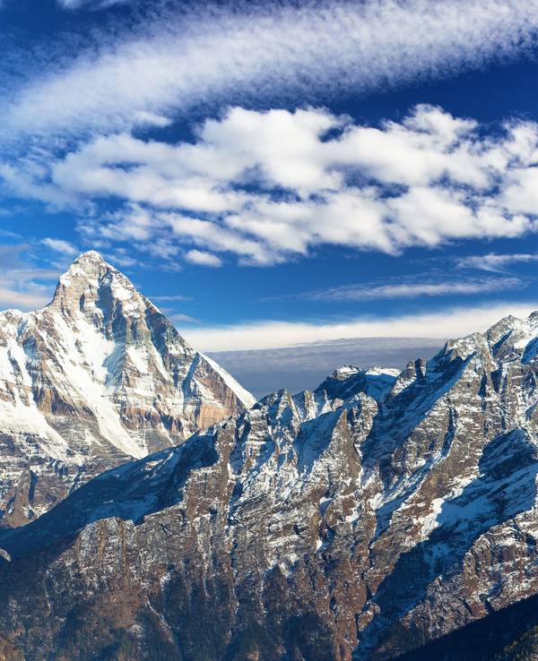 Der Gipfel des Nanda Devi im Himalaya.