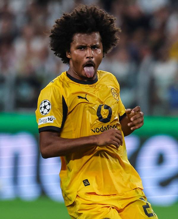 Karim Adeyemi beim Spiel von Borussia Dortmund gegen Juventus Turin
