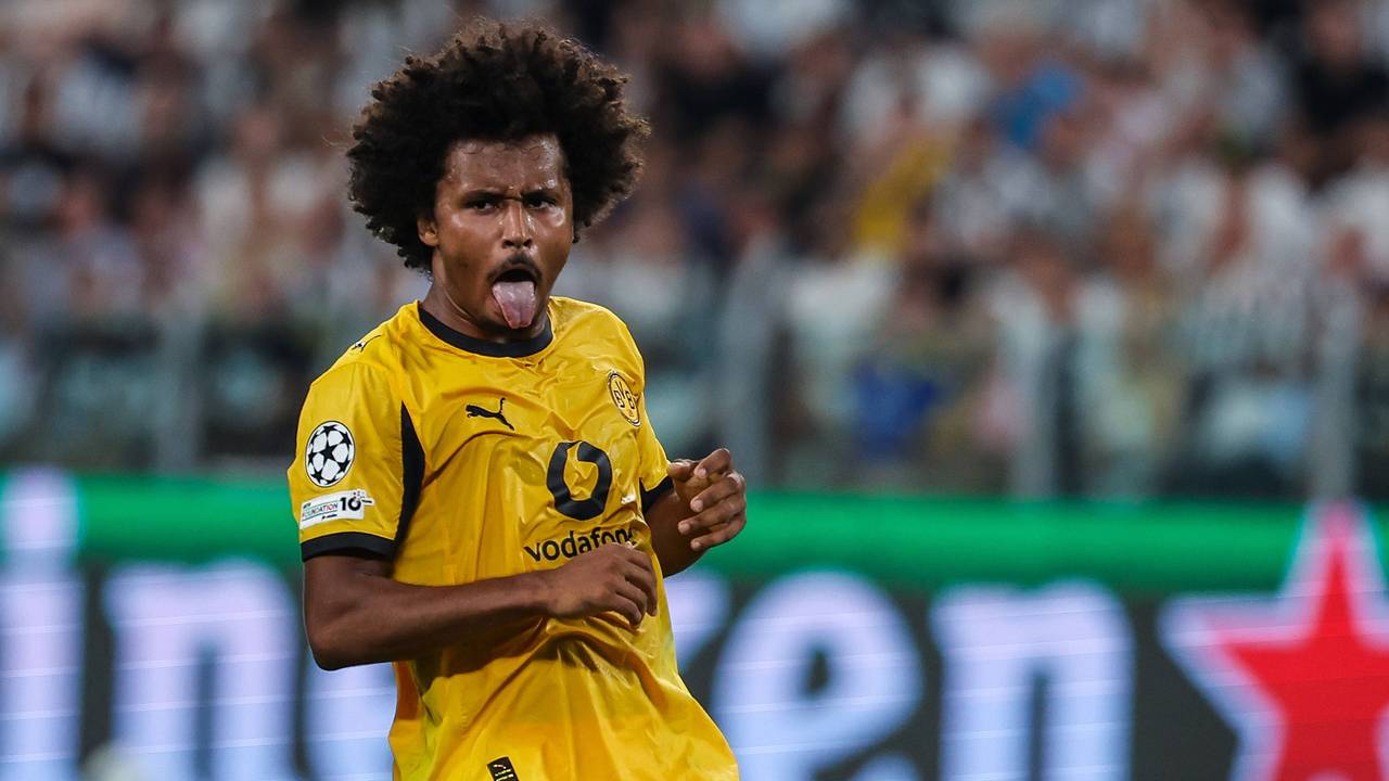 Karim Adeyemi beim Spiel von Borussia Dortmund gegen Juventus Turin