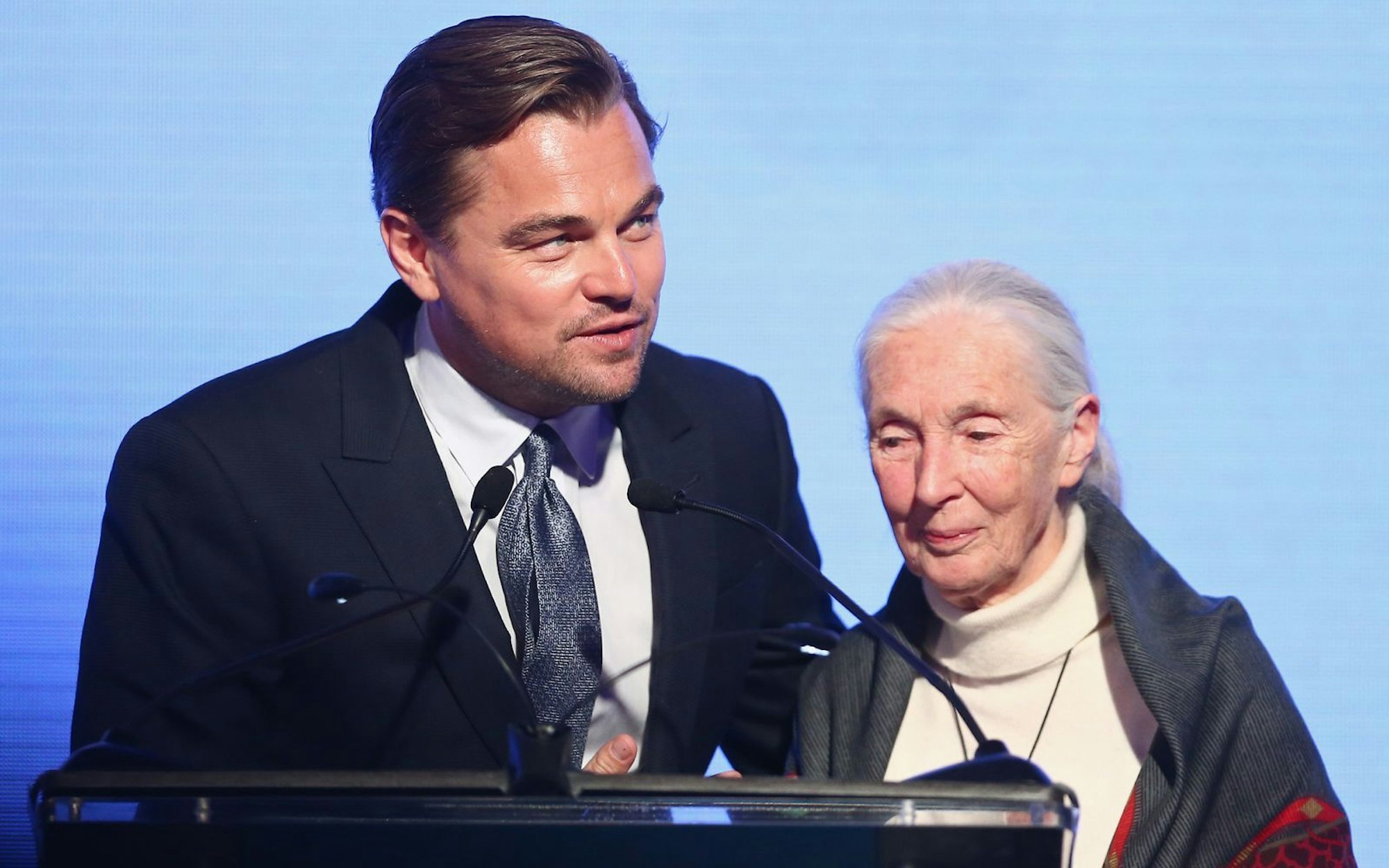 Zahlreiche Hollywood-Stars, darunter Leonardo DiCaprio, würdigten das Schaffen von Affenforscherin Jane Goodall. (Bild: Tommaso Boddi/Getty Images for Leonardo DiCaprio Foundation)