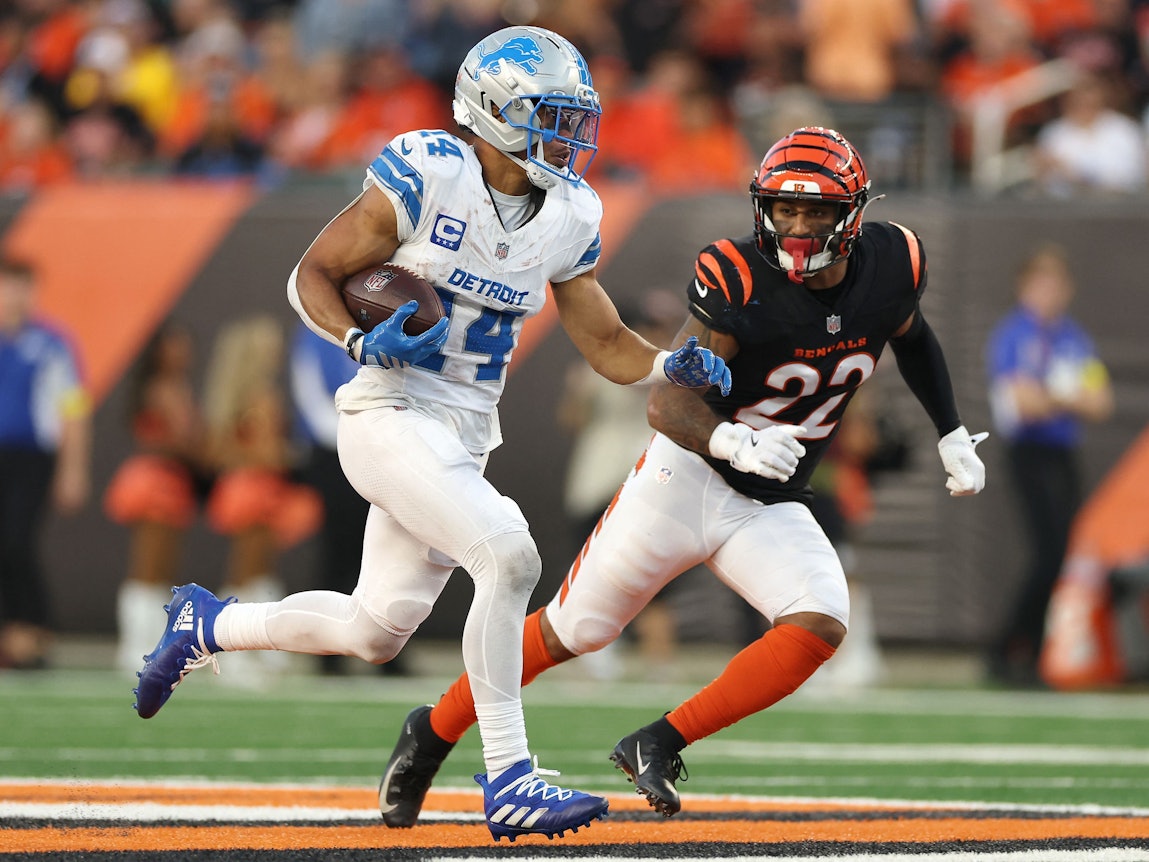 Amon-Ra St. Brown im Spiel gegen die Cincinnati Bengals.