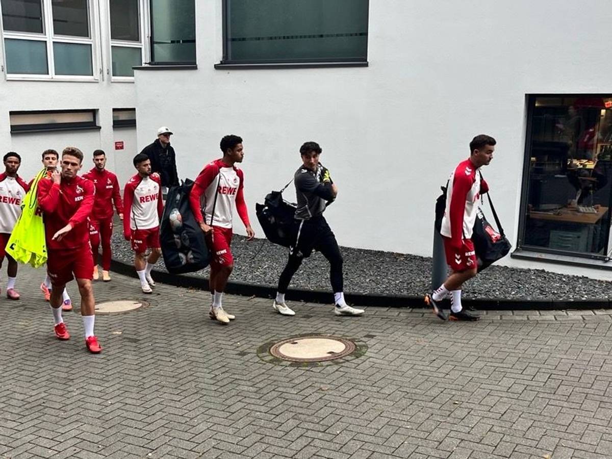 Die FC-Profis am Montag am Geißbockheim.