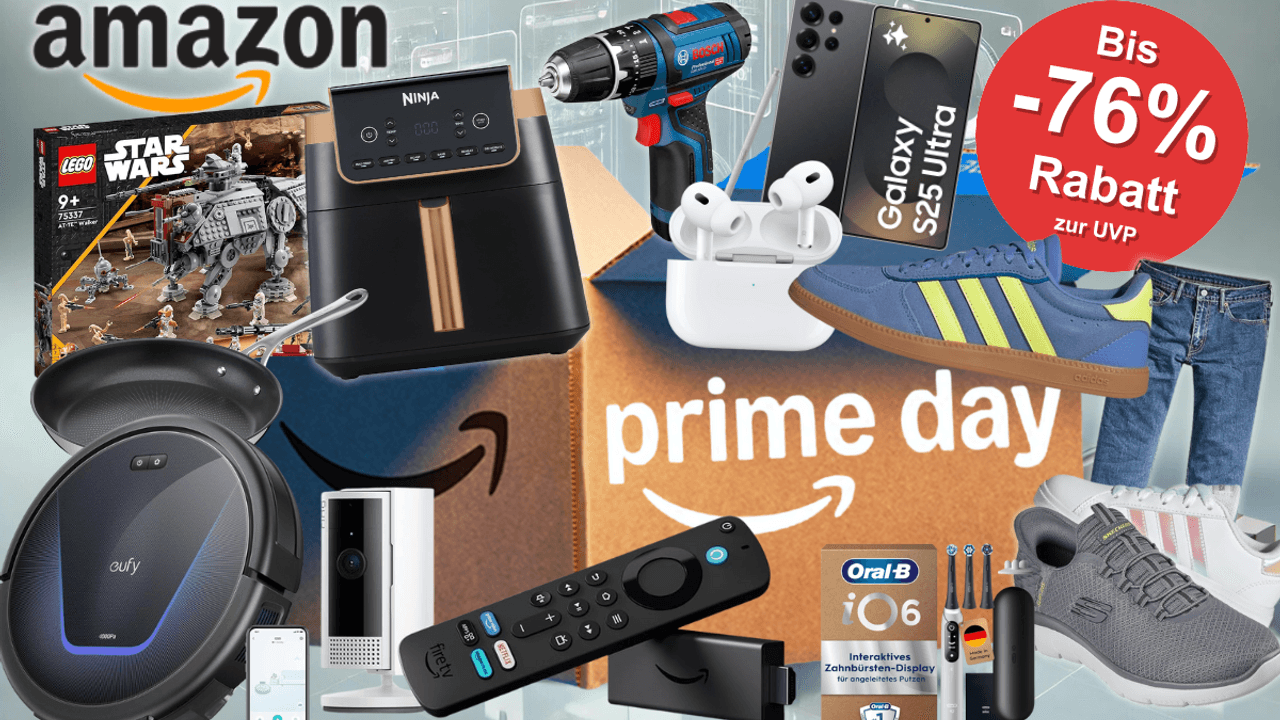 Amazon Prime Deal Days Produkte aus Baumarkt, Mode, Technik, Haushalt, mit dabei Marken wie Levi's, New Balance, Bosch Professional, Lego, Skechers, Bose, Philips, Tefal.