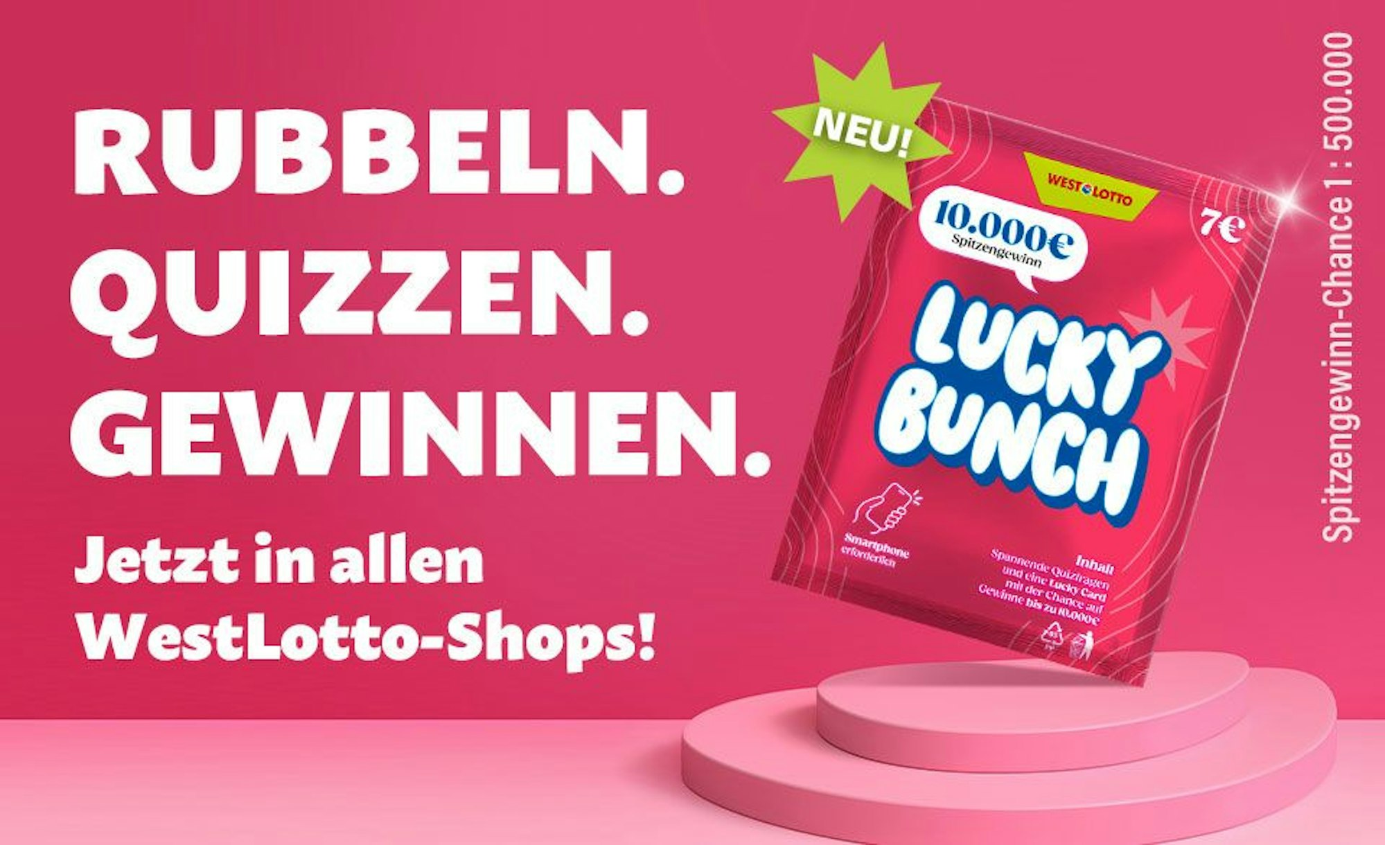 Das neue Rubbellos Lucky Bunch verbindet den klassischen Rubbelspaß mit unterhaltsamen Wissensfragen und sorgt damit für frischen Wind.