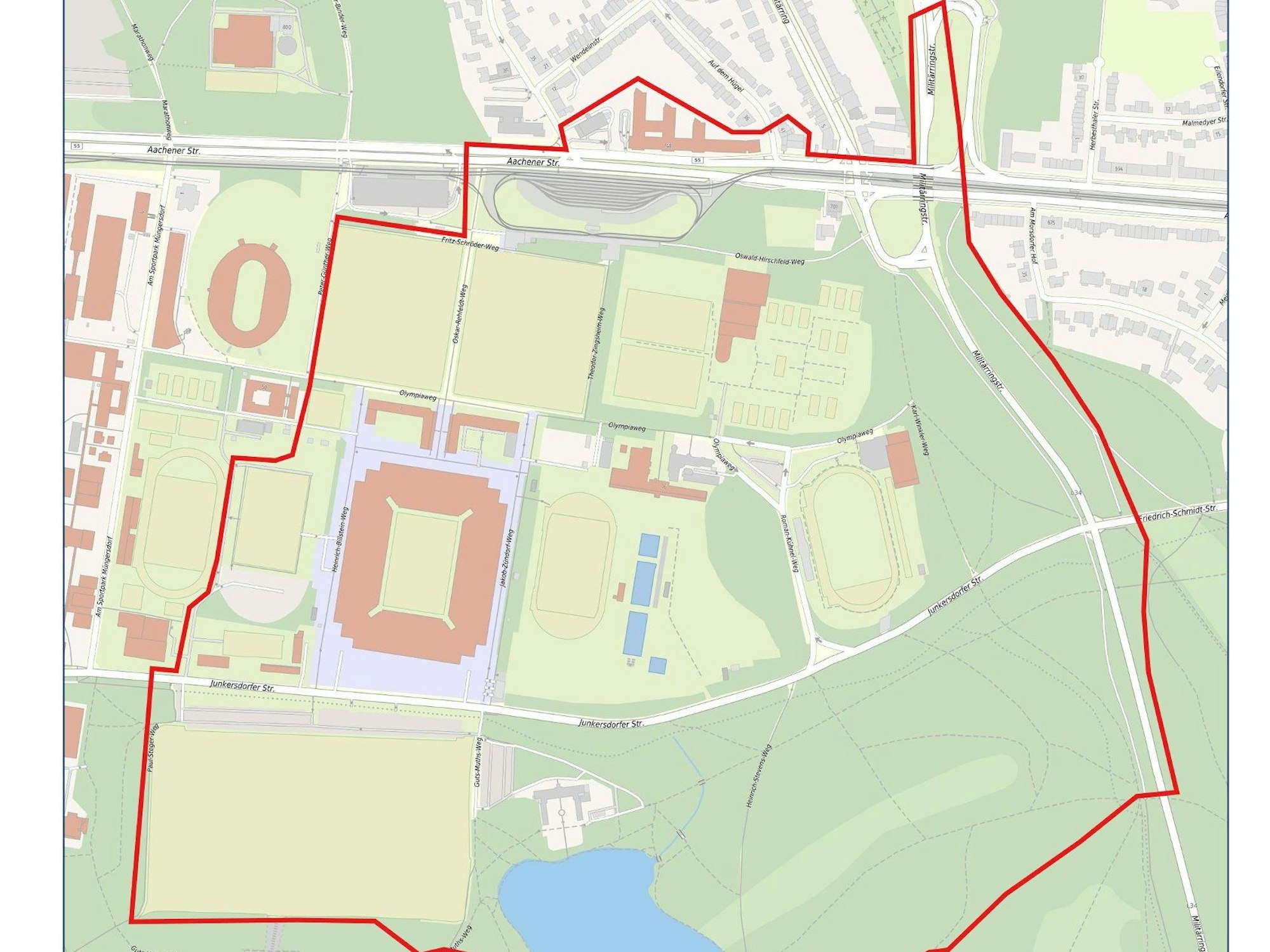 Der Evakuierungsradius Müngersdorf