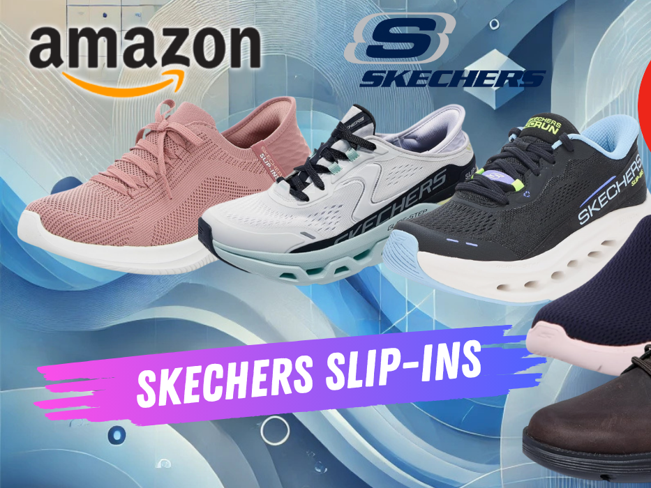 Auf dem Bild sind unterschiedliche Varianten des Skechers Modells Slip-Ins zu sehen
