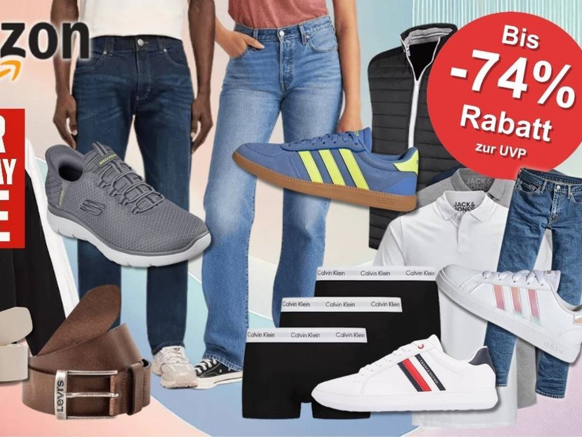 Kleidung und Schuhe von bekannten Mode-Marken wie Levi's, Tommy Hilfiger, Adidas, Levi's, Skechers und Calvin Klein im Amazon After Prime Deal Days Sale.