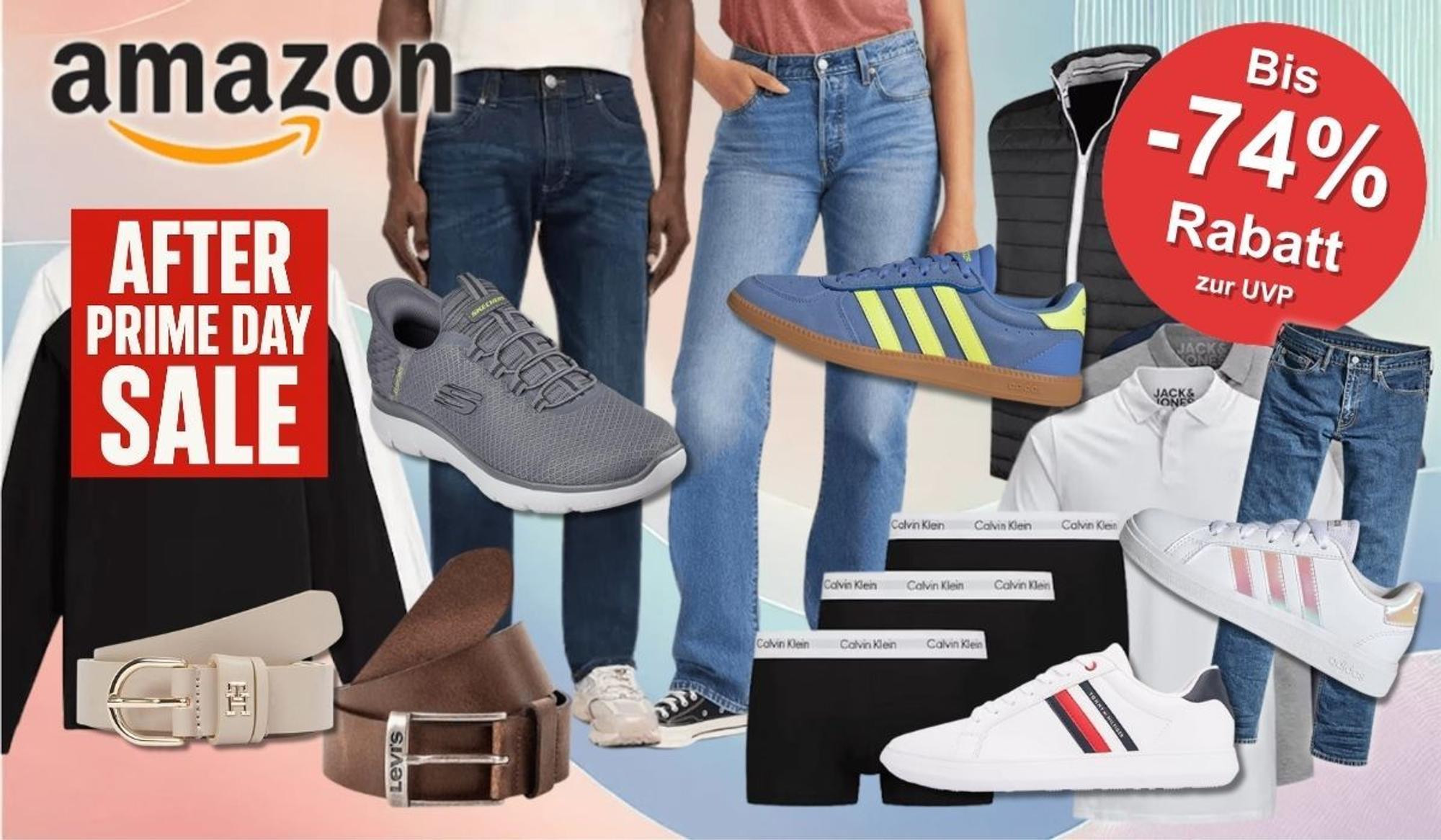 Kleidung und Schuhe von bekannten Mode-Marken wie Levi's, Tommy Hilfiger, Adidas, Levi's, Skechers und Calvin Klein im Amazon After Prime Deal Days Sale.