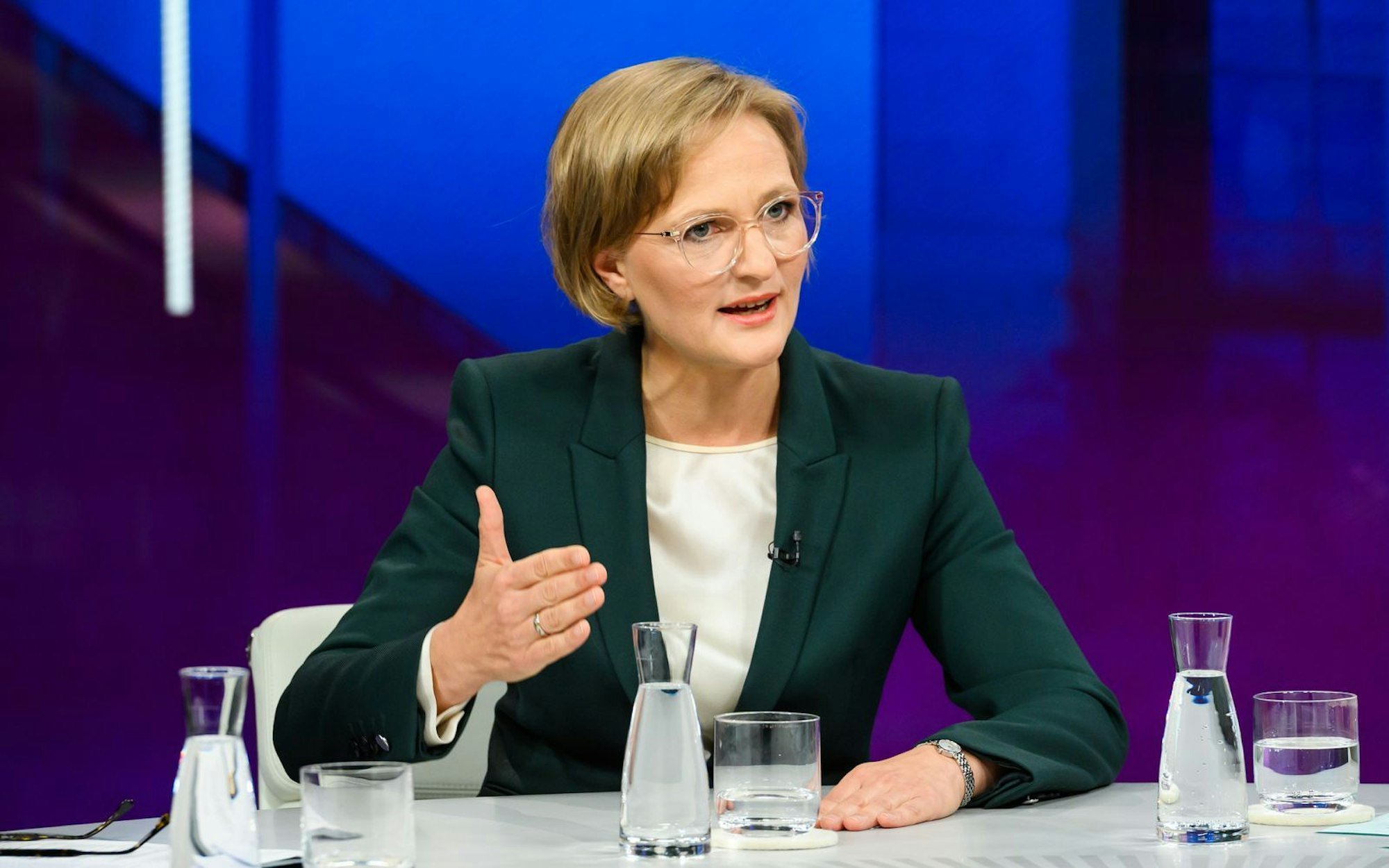 Grünen-Chefin Franziska Brantner sah die von der Koalition beschlossenen Reformen kritisch. (Bild: ZDF / Jule Roehr)