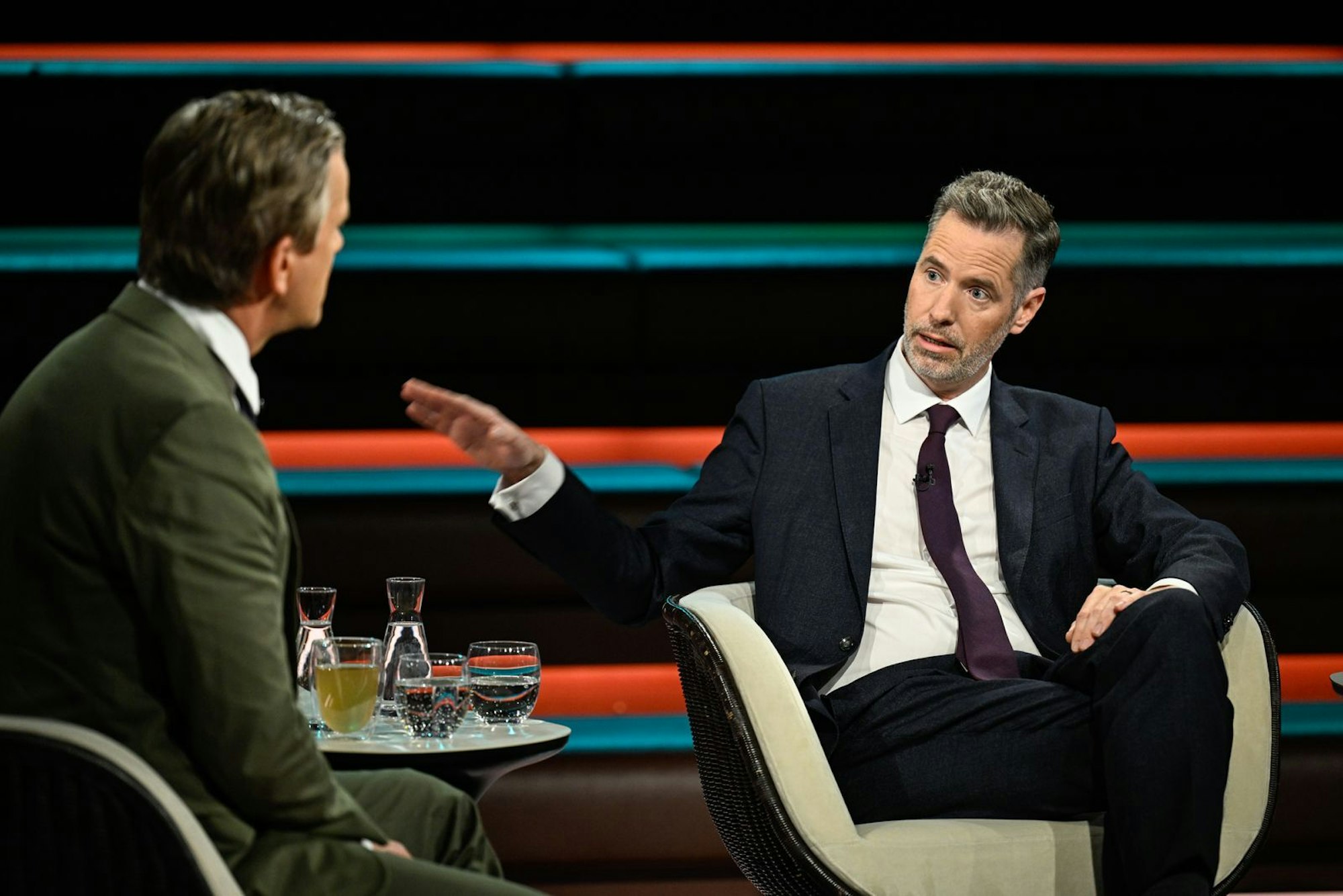 Im Gespräch mit Markus Lanz erläuterte FDP-Chef Christian Dürr, wo er seine Partei künftig sehe. (Bild: ZDF / Markus Hertrich)