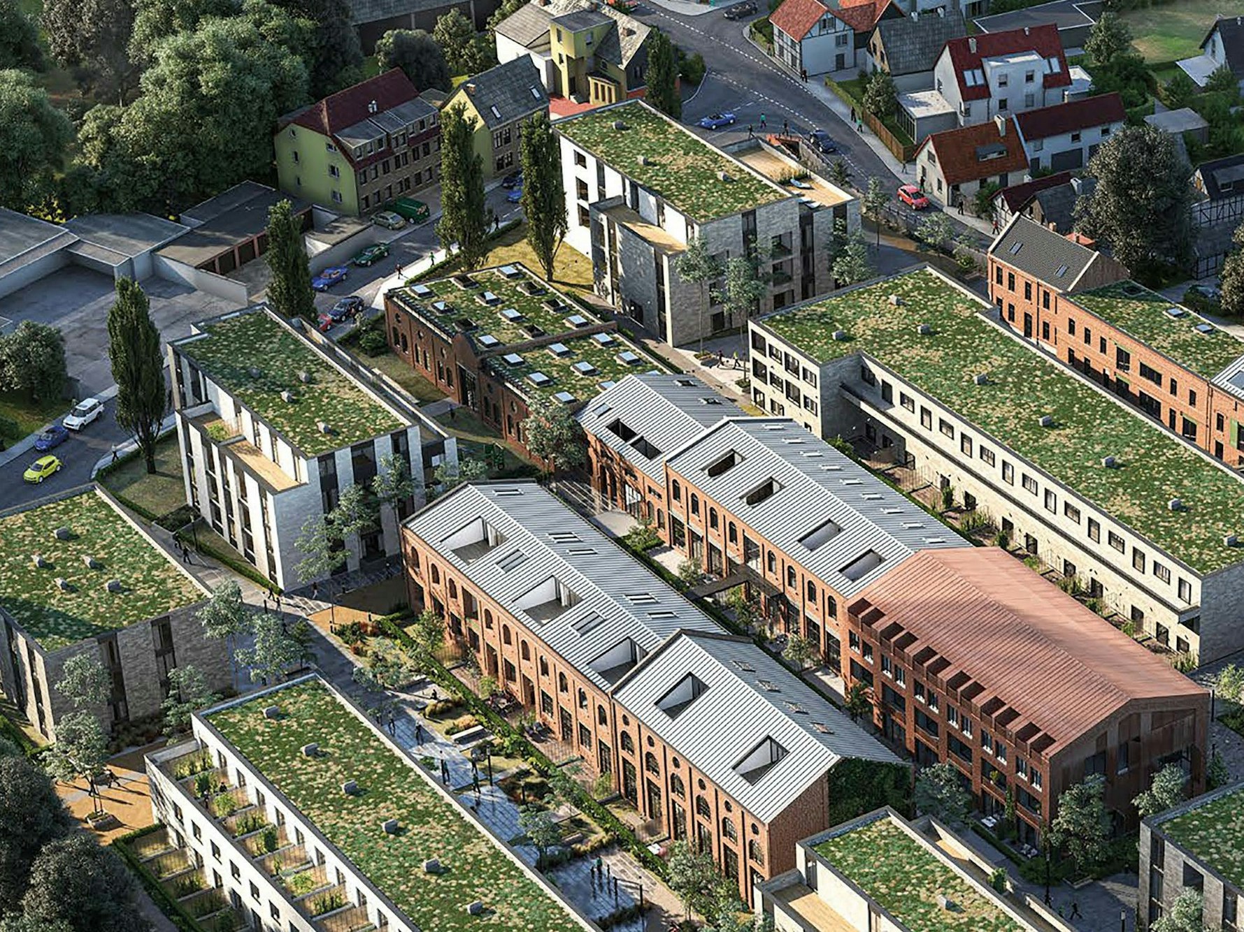 Visualisierung, wie das Baumwollquartier in Köln-Holweide einmal aussehen soll.