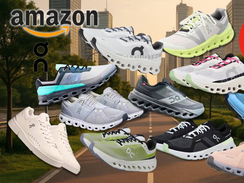 On Cloud Running Sneaker vor wolkigem Hintergrund.