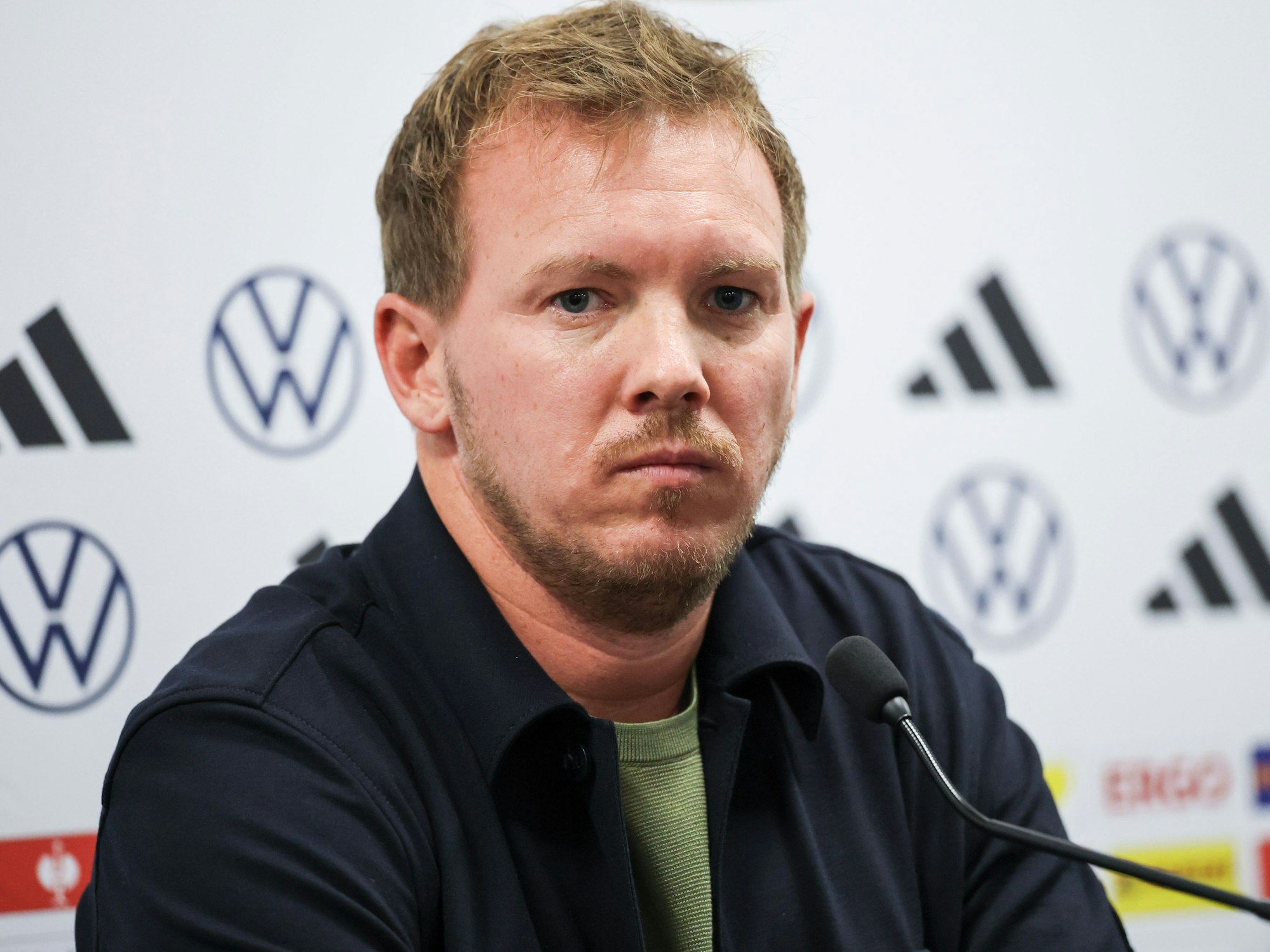 Bundestrainer Julian Nagelsmann bei der Pressekonferenz.