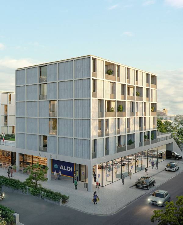 Visualisierung des geplatzten Aldi-Bauprojekts in Köln-Ehrenfeld