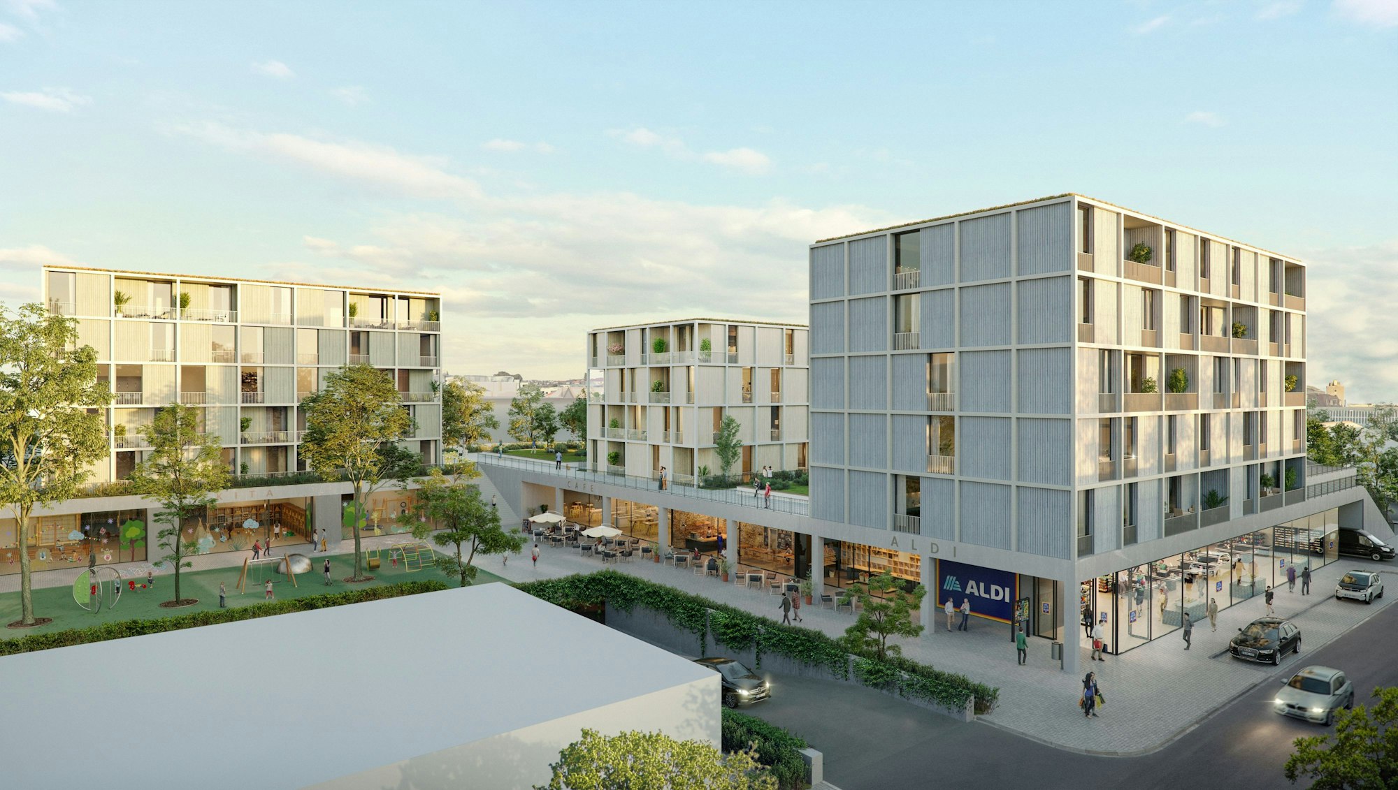 Visualisierung des geplatzten Aldi-Bauprojekts in Köln-Ehrenfeld