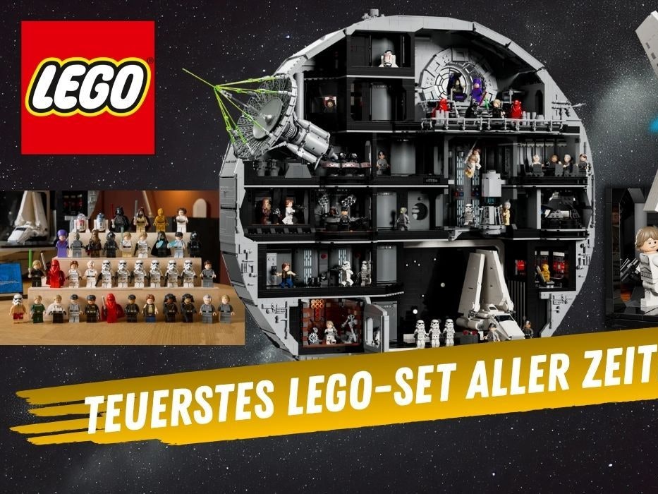 Lego Star Wars Todesstern (75419) mit Lego-Star-Wars-Minifiguren und imperialem Shuttle.