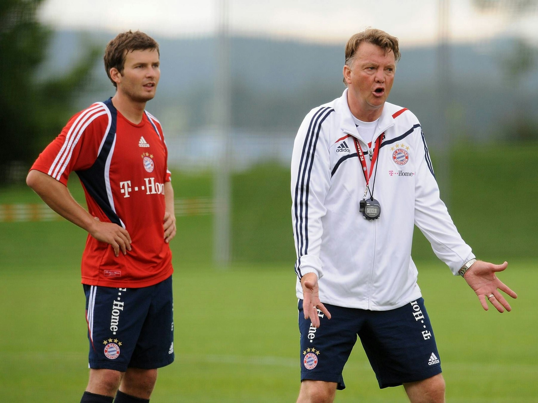 Louis van Gaal und Andreas Görlitz im Bayern-Training.
