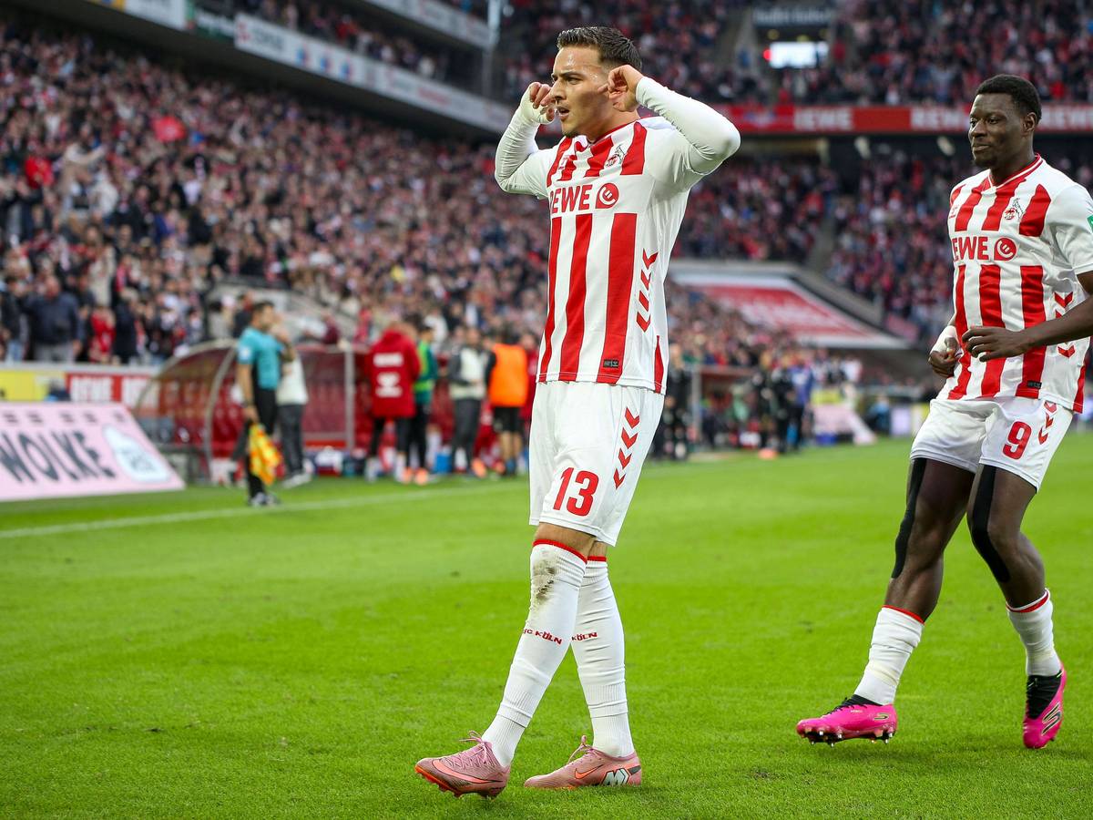 Said El Mala jubelt über sein Tor für den 1. FC Köln.