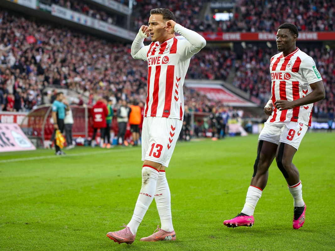 Said El Mala jubelt über sein Tor für den 1. FC Köln.