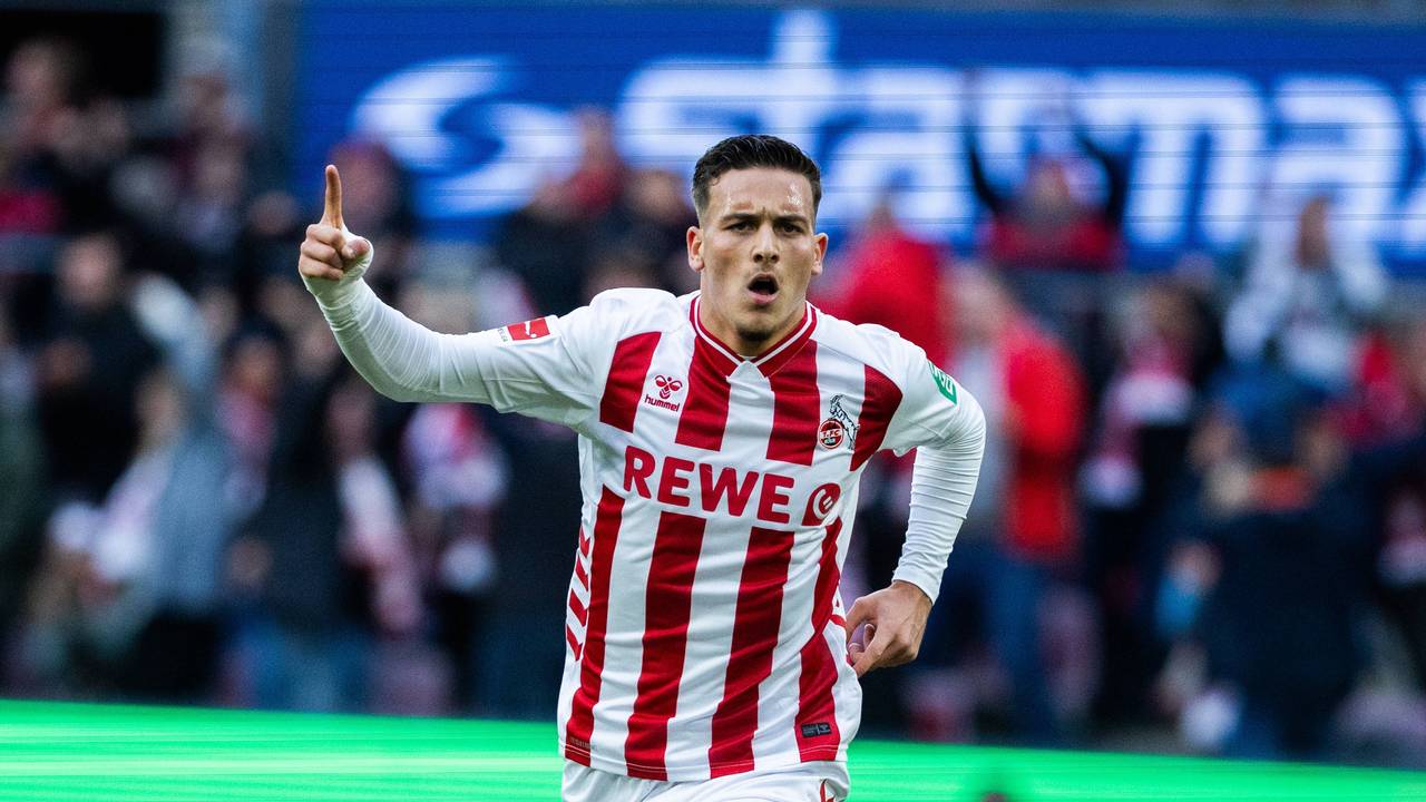 Said El Mala vom 1. FC Köln bejubelt einen Treffer.