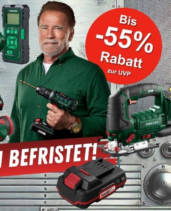 PARKSIDE-Werkzeug von Akku-Bohrschrauber über Laserentfernungsmesser bis Stichsäge und Laubbläser.