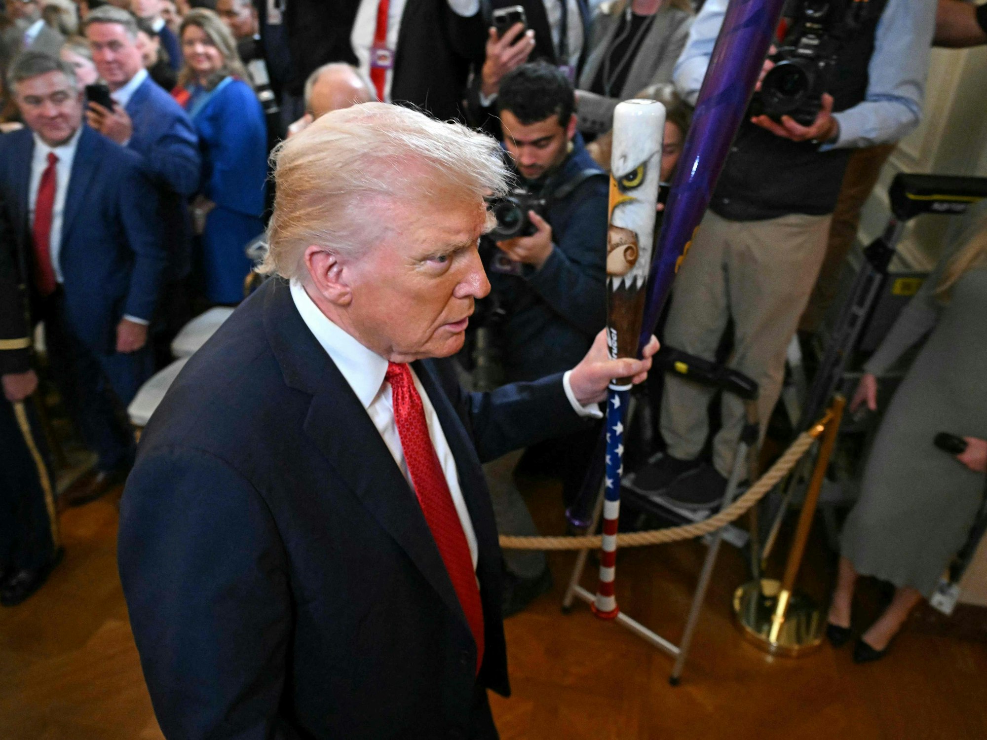 US-Präsident Donald Trump am 20. Oktober 2025 im Weißen Haus in Washington: Seine Umbaumaßnahmen des Ostflügels sorge für einige Wut.