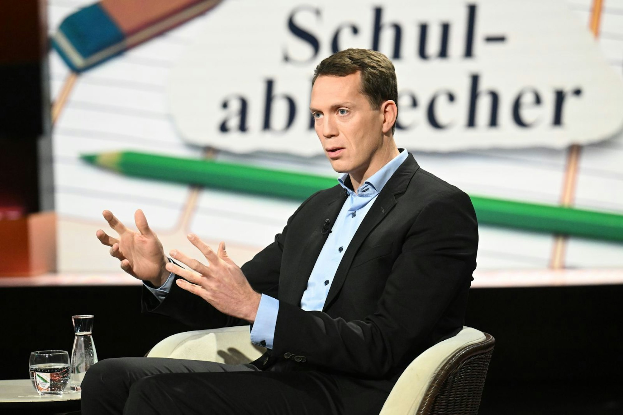 SPD-Lokalpolitiker Steffen Burchhardt sprach bei „Markus Lanz“ über den Lehrermangel in Sachsen-Anhalt. (Bild: ZDF / Cornelia Lehmann)