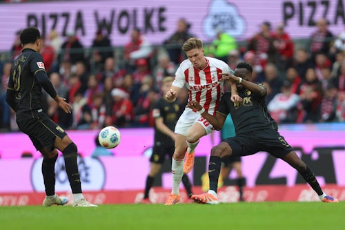 Keine Angst vor schwierigen Duellen: Marius Bülter im Spiel am Samstag gegen den FC Augsburg