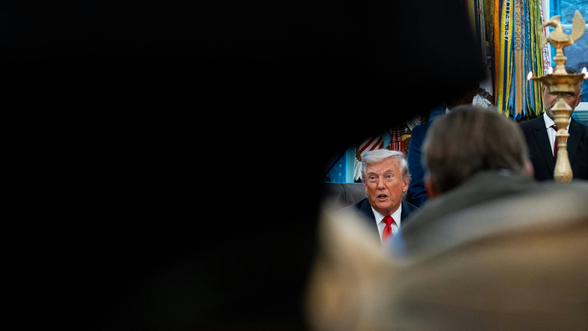 Donald Trump am 21.Oktober bei einem Treffen im Weißen Haus. Das Treffen wurde zur Bühne für einen diplomatischen Eklat.