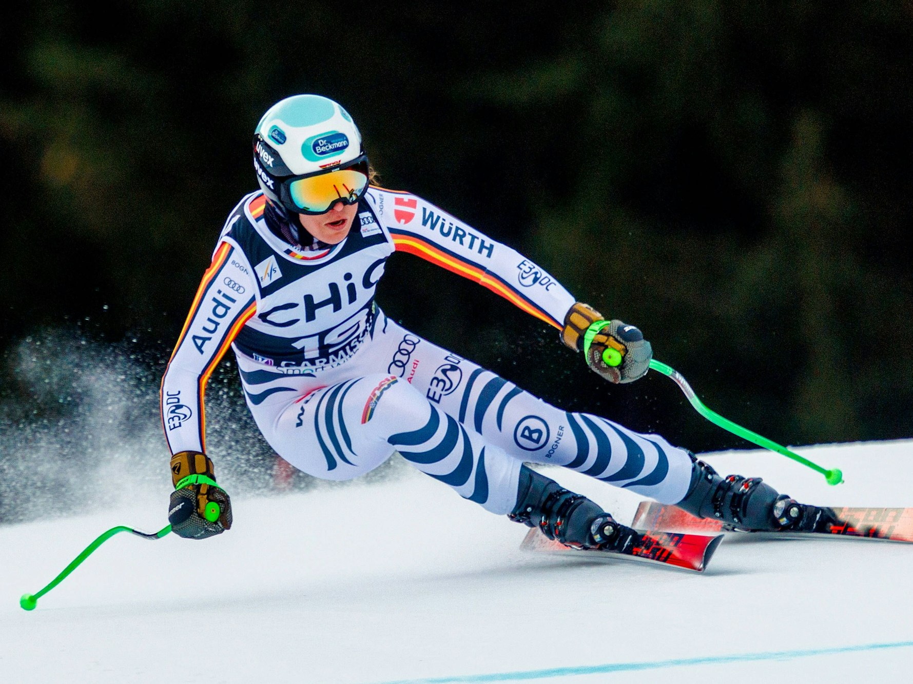 Kira Weidle-Winkelmann (GER, SC Starnberg) beim Training für die Abfahrt der Frauen in Garmisch-Partenkirchen.