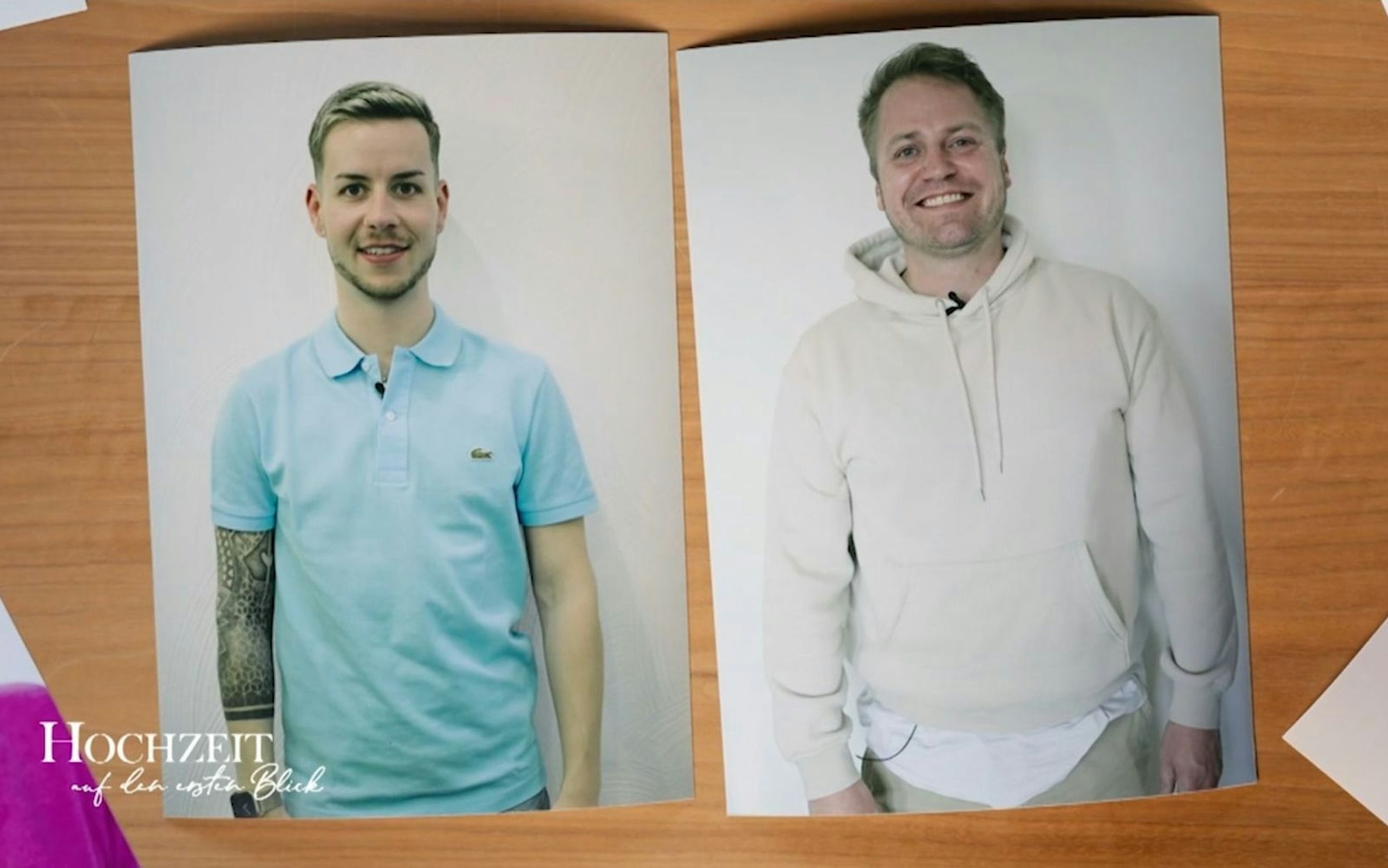 Perfect Match? Marco (links) und Marc sind das erste homosexuelle Paar in der „HadeB“-Geschichte. (Bild: Sat.1/ Screenshot)