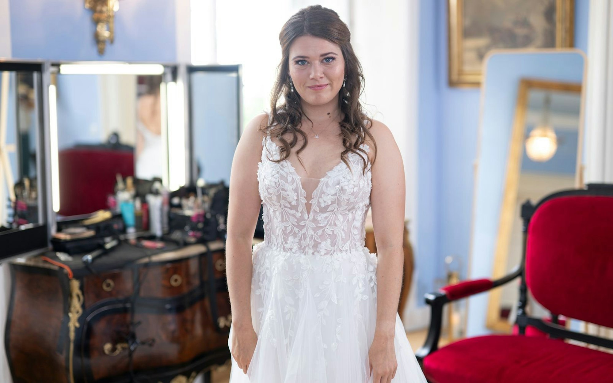 Die Braut, die sich nicht traut? Michelle kommen Zweifel. (Bild: Joyn / Markus Hertrich)