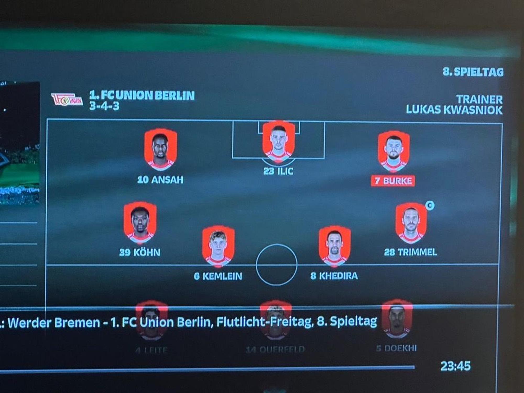 Über der Aufstellung von Union Berlin tauchte am Freitagabend plötzlich der Name Lukas Kwasniok auf.