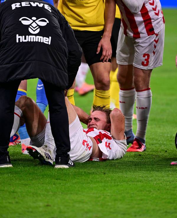 Die Verletzung von Timo Hübers (1. FC Köln) schockte am 25. Oktober 2025 die Kölner beim 0:1 in Dortmund.