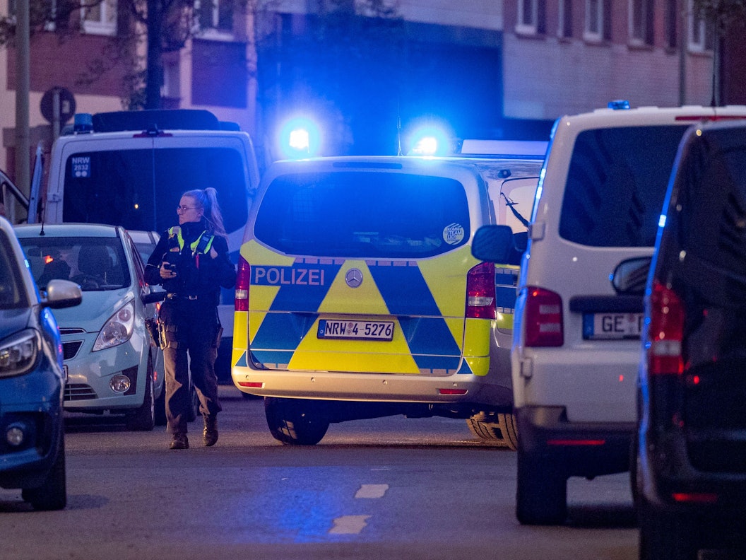 Polizei ist im Einsatz.