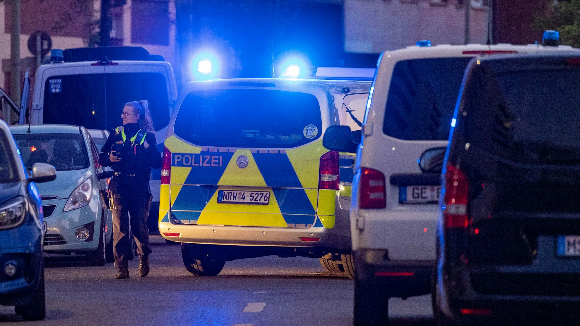 Polizei ist im Einsatz.