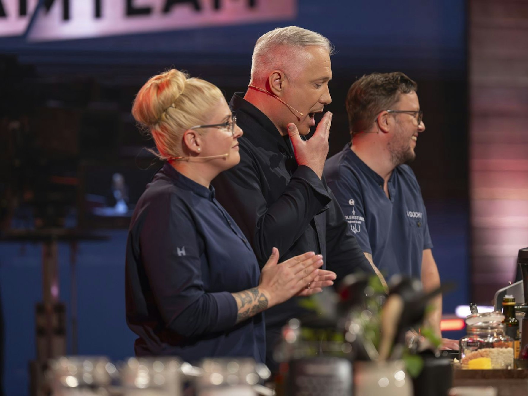 Im ersten Kochdurchgang wurden Herrmann & Co. saftig abgekocht und kassierten eine 51:68-Klatsche.  (Bild: RTL/Markus Hertrich)
