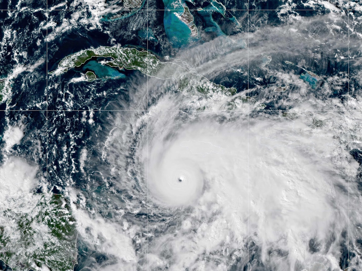 Blick aus dem All auf den Hurrikan „Melissa“