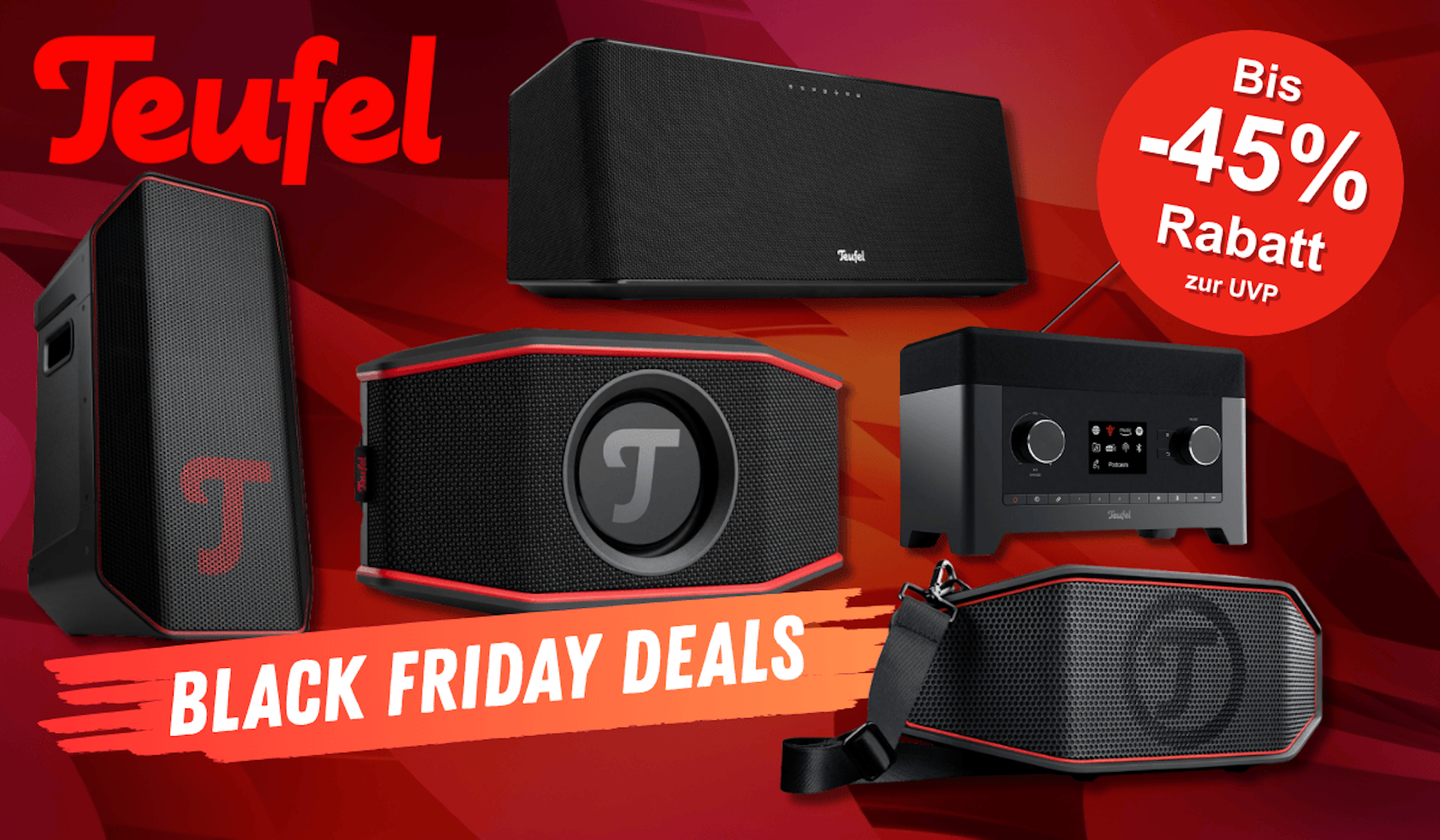 Jetzt bis zu 45% Rabatt auf Teufel Lautsprecher, Soundbars und mehr sichern – die Black Friday Deals sind ab sofort verfügbar!