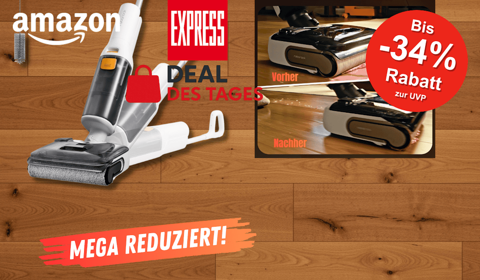 Der kabellose Nass- und Trockensauger Roborock F25 GT – starke Technik für strahlend saubere Hartböden.