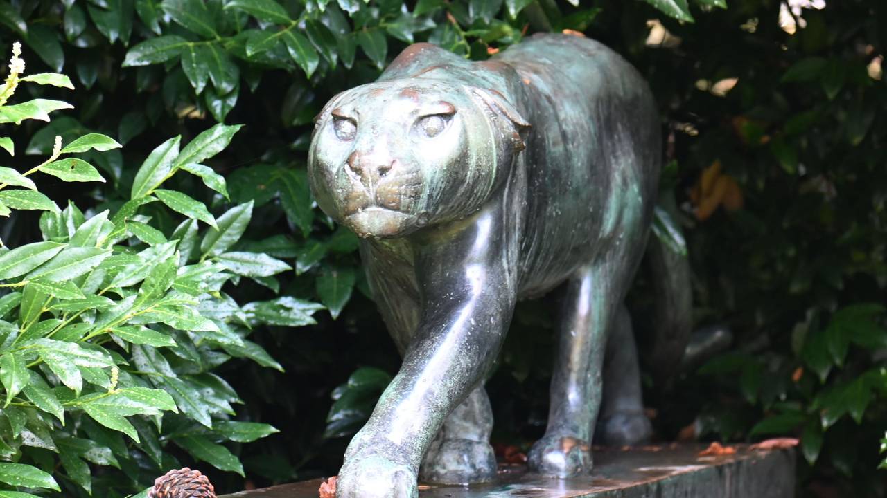 Die im Marienburger Südpark stehende Plastik „Panther“ von Fritz Behn