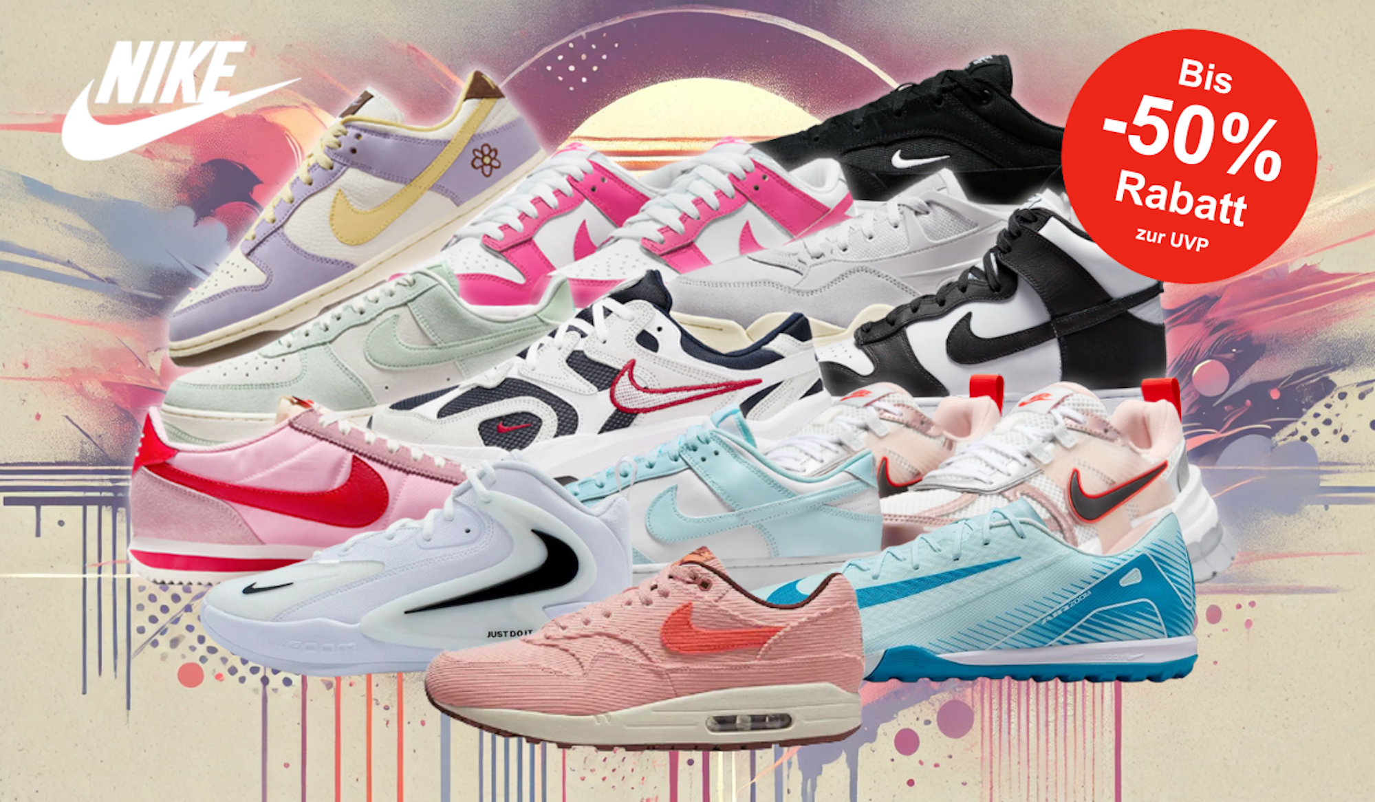 Auf dem Film sind einige Nike Modelle zu sehen, die sich aktuell im Amazon Sale befinden