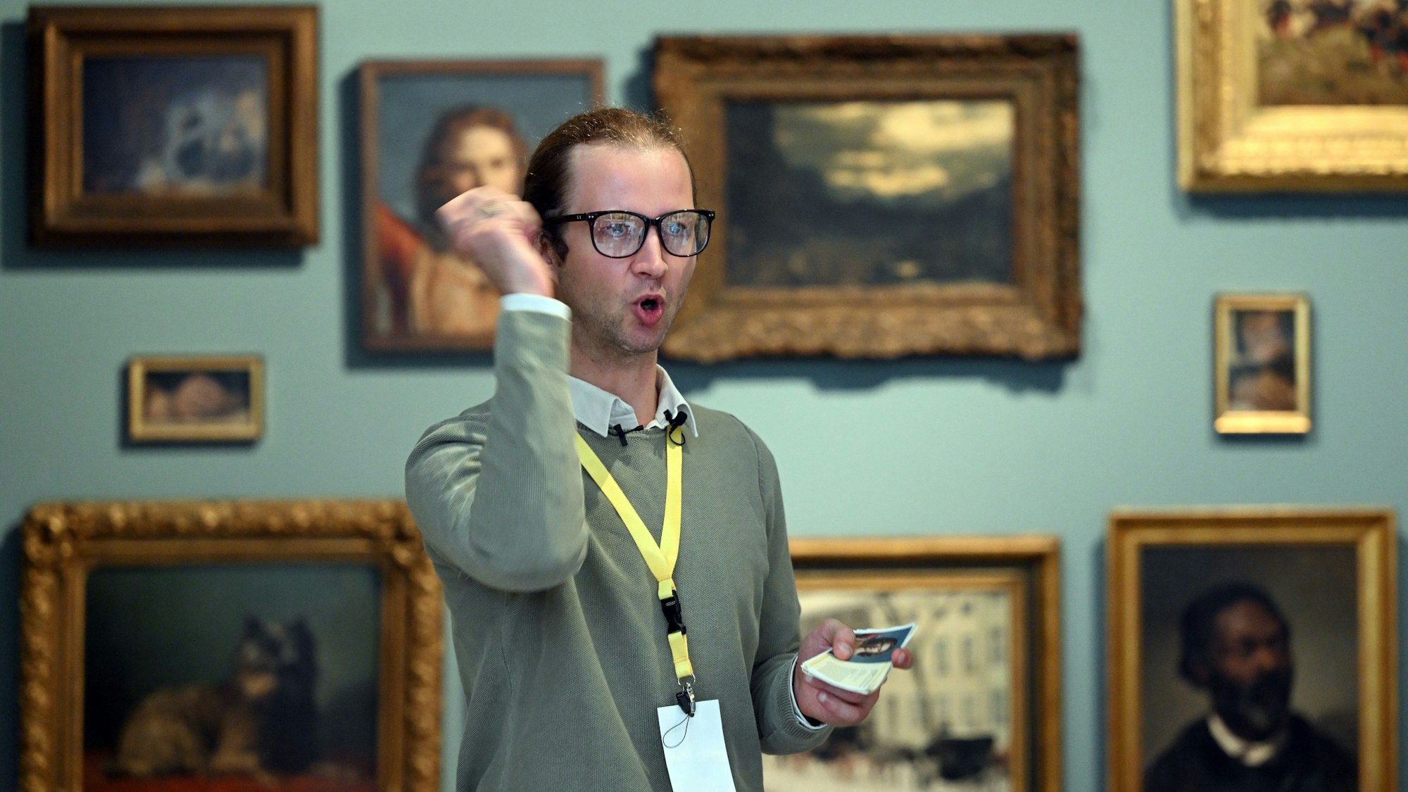 Künstler Carl Brandi als Kunstfigur Joseph Langelinck im Kunstpalast.