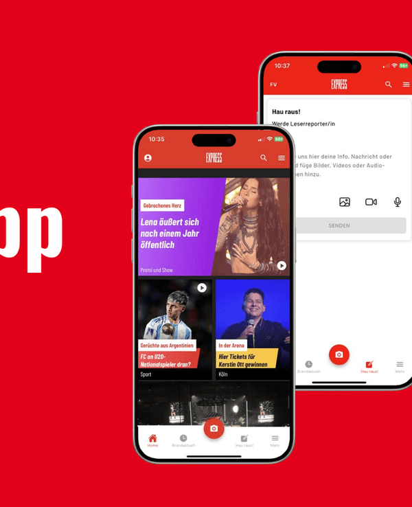 Zwei Smartphones bewerben die neue EXPRESS-App